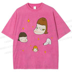Unisex Yoshitomo Nara Dog Printed Washed Tee