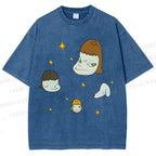 Unisex Yoshitomo Nara Dog Printed Washed Tee