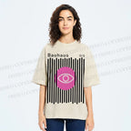 Unisex Bauhaus Geometric Eyes Printed Washed Tee