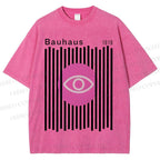 Unisex Bauhaus Geometric Eyes Printed Washed Tee