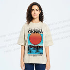 Unisex Okinawa Sunrise Printed Washed Tee
