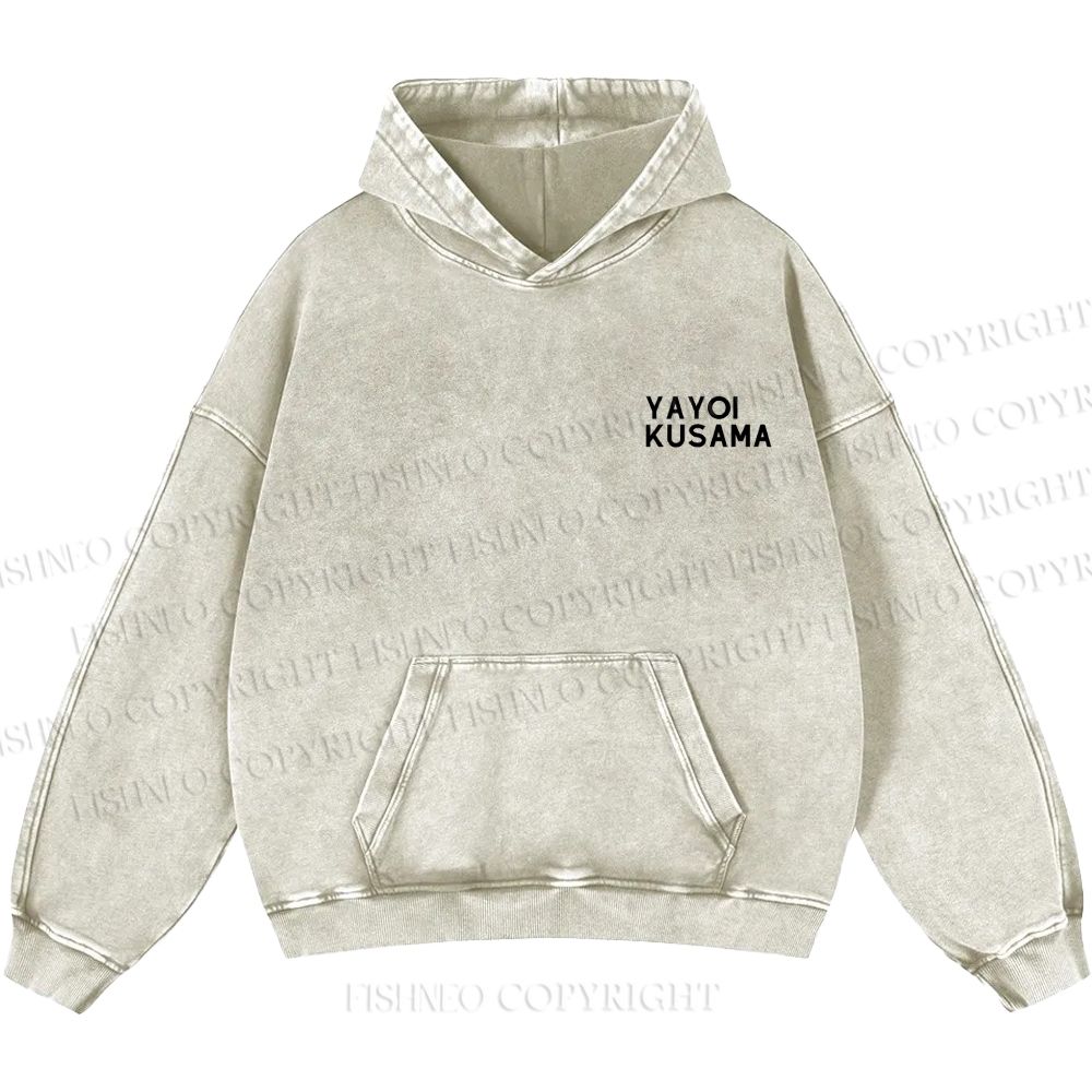 Unisex Casual Yayoi Kusama Style Wave Printed Washed Hoodie