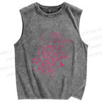 Unisex Pull The Trigger Love At First Bite Wolf Japanese Printed Washed Tank Top