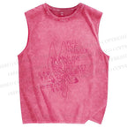 Unisex Pull The Trigger Love At First Bite Wolf Japanese Printed Washed Tank Top