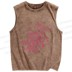 Unisex Pull The Trigger Love At First Bite Wolf Japanese Printed Washed Tank Top