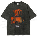 Unisex Cute Spider Happy Halloween Hang In There Printed Washed Tee