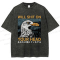 Unisex Will Shit On Your Head Gulls Printed Washed Tee