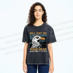 Unisex Will Shit On Your Head Gulls Printed Washed Tee