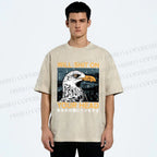 Unisex Will Shit On Your Head Gulls Printed Washed Tee