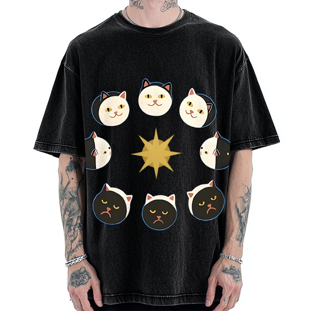 Van Gogh Cat Vintage Washed T-shirt