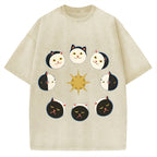 Van Gogh Cat Vintage Washed T-shirt