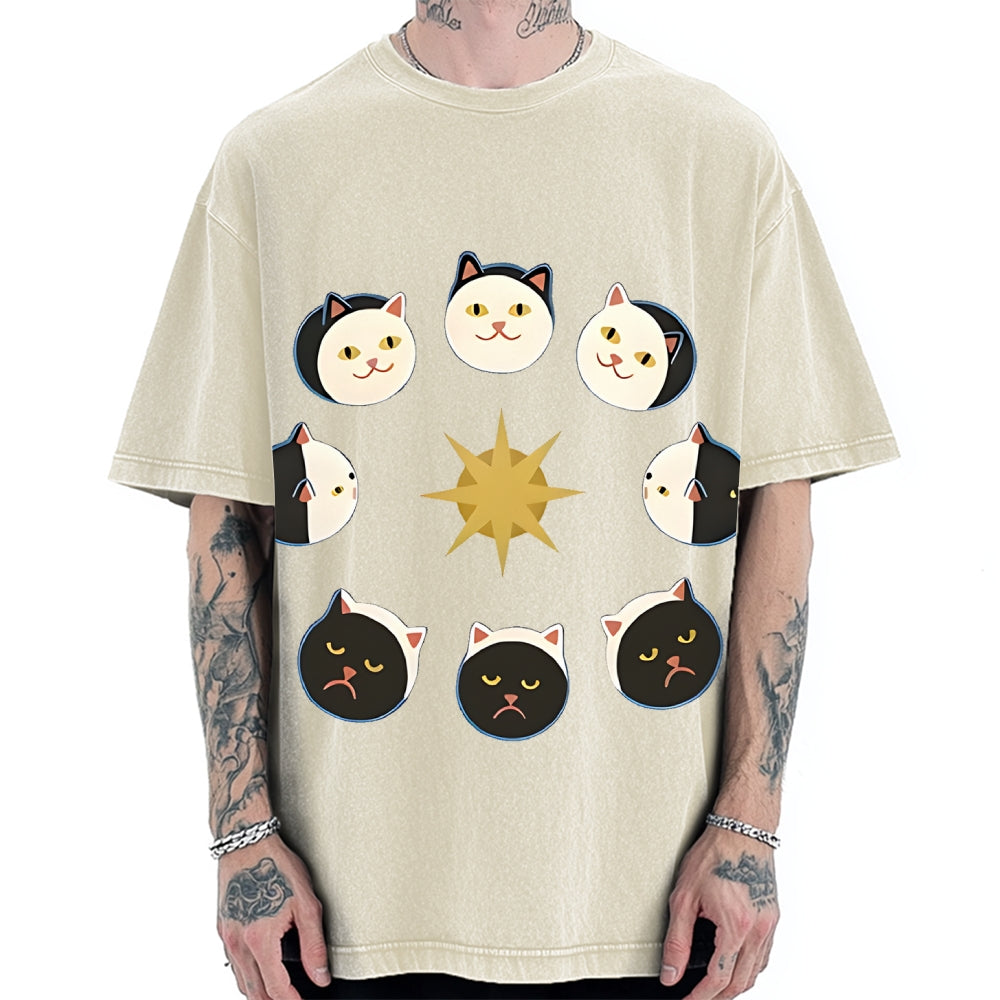 Van Gogh Cat Vintage Washed T-shirt