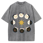 Van Gogh Cat Vintage Washed T-shirt