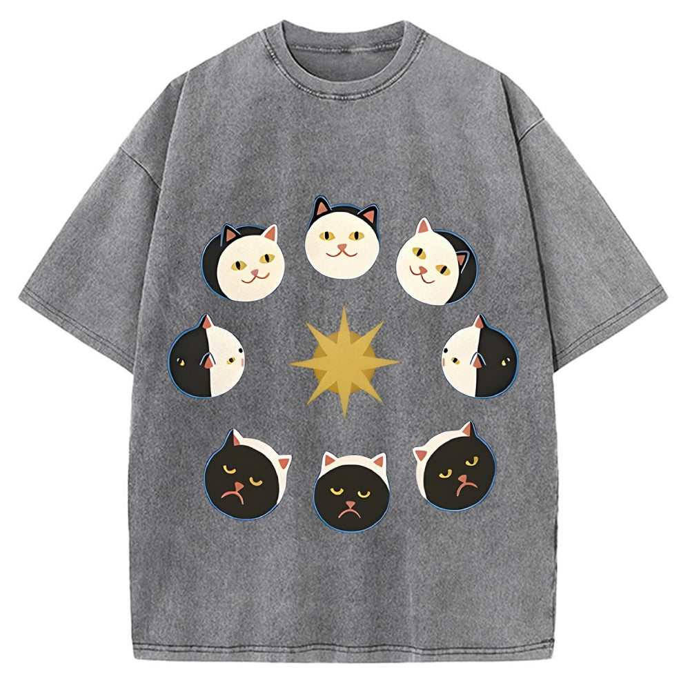 Van Gogh Cat Vintage Washed T-shirt