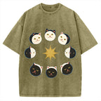 Van Gogh Cat Vintage Washed T-shirt