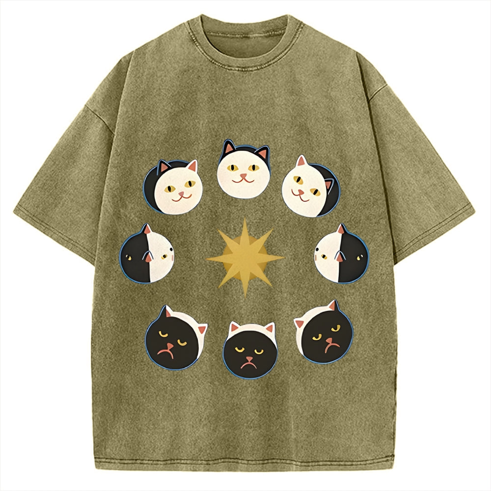Van Gogh Cat Vintage Washed T-shirt