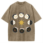 Van Gogh Cat Vintage Washed T-shirt