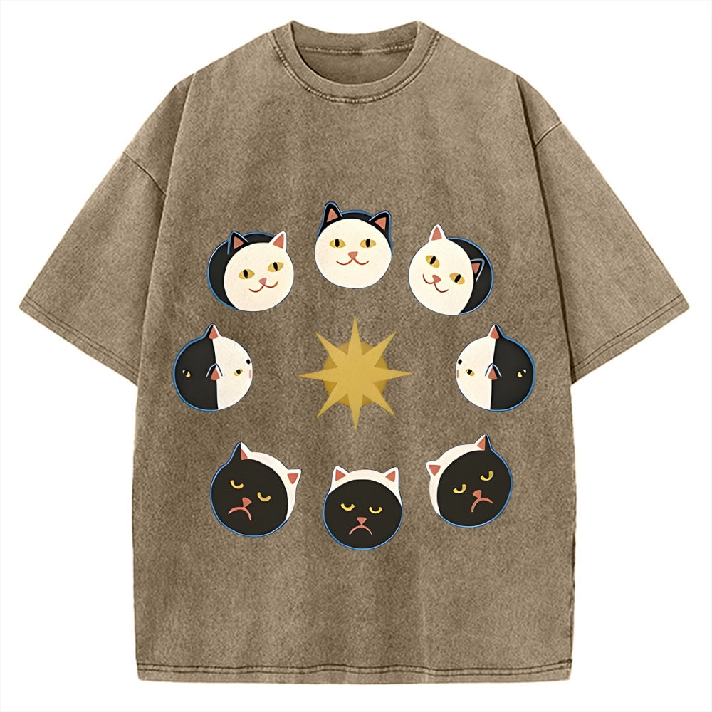 Van Gogh Cat Vintage Washed T-shirt