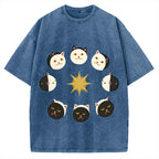 Van Gogh Cat Vintage Washed T-shirt