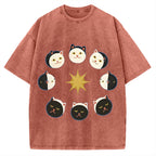 Van Gogh Cat Vintage Washed T-shirt