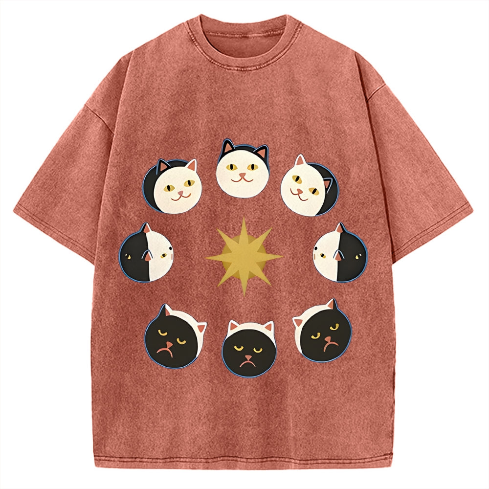 Van Gogh Cat Vintage Washed T-shirt