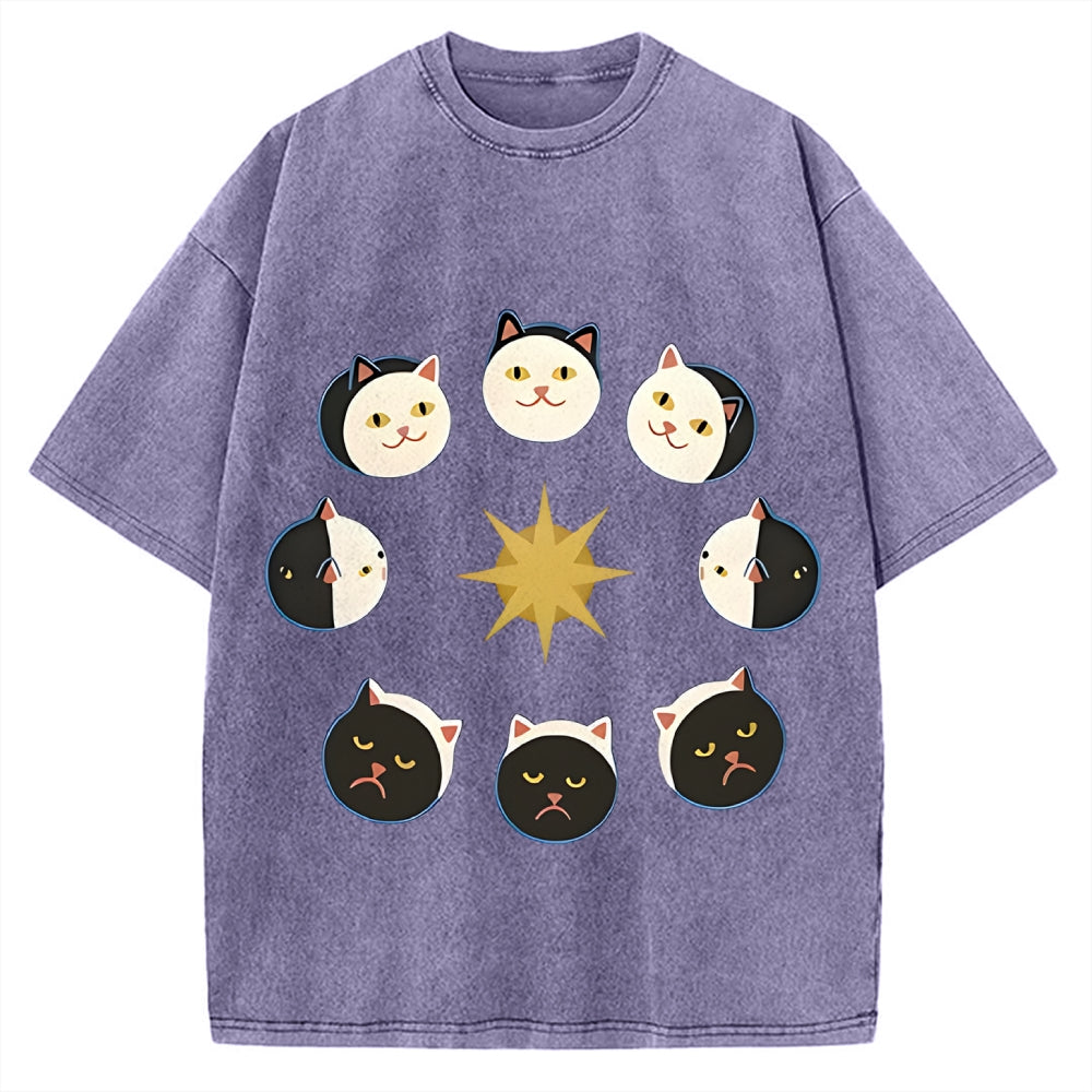 Van Gogh Cat Vintage Washed T-shirt