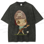 Unisex Yoshitomo Nara Guitar Printed Washed Tee