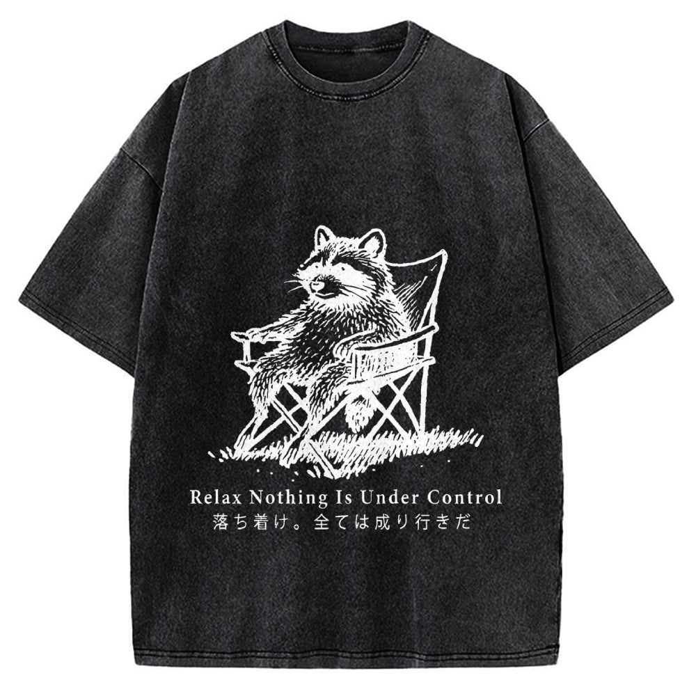 Raccoon Relaxing Vintage Washed T-shirt