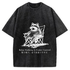 Raccoon Relaxing Vintage Washed T-shirt