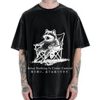 Raccoon Relaxing Vintage Washed T-shirt