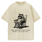 Raccoon Relaxing Vintage Washed T-shirt