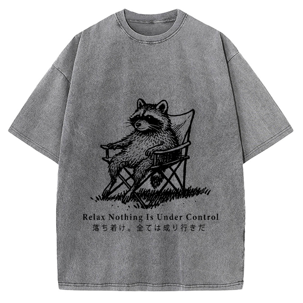 Raccoon Relaxing Vintage Washed T-shirt