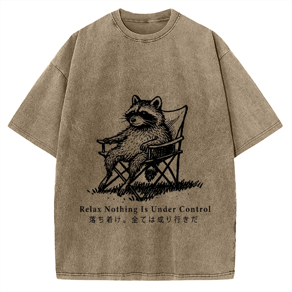 Raccoon Relaxing Vintage Washed T-shirt