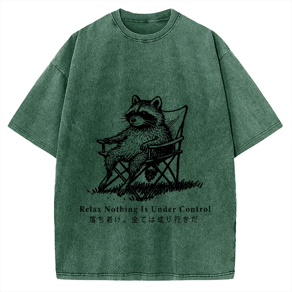 Raccoon Relaxing Vintage Washed T-shirt