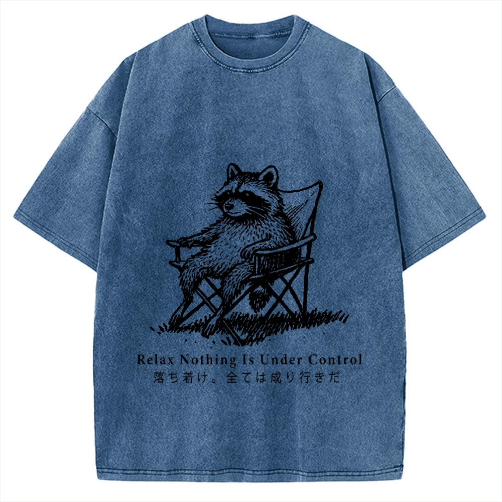 Raccoon Relaxing Vintage Washed T-shirt