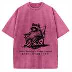 Raccoon Relaxing Vintage Washed T-shirt
