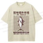 Unisex Tsukiji Outer Market Printed Washed Tee