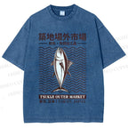 Unisex Tsukiji Outer Market Printed Washed Tee