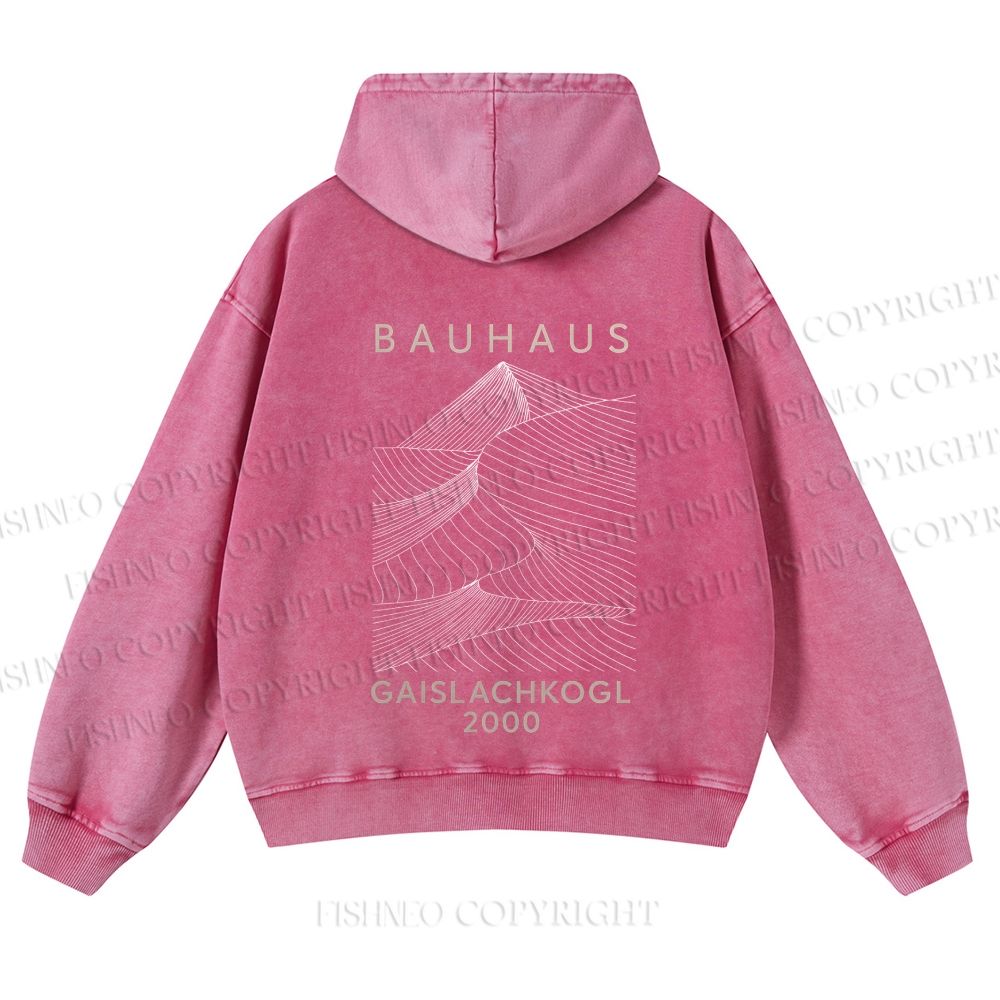 Casual Artistic Geometric Lines Printed Washed Hoodie