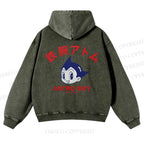 Casual Astro Boy Printed Washed Hoodie