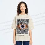 Unisex Bauhaus Geometric Eyes Printed Washed Tee