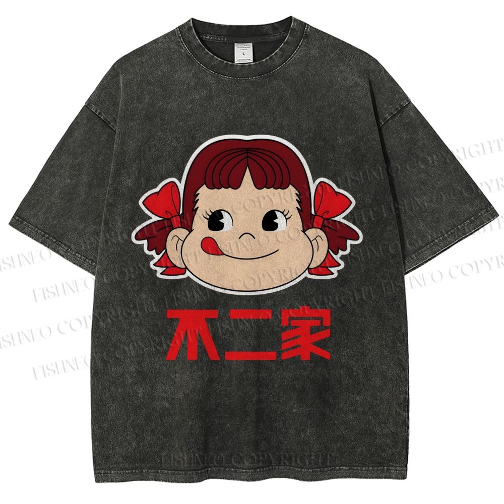 Unisex Fujiya Girl Printed Washed Tee