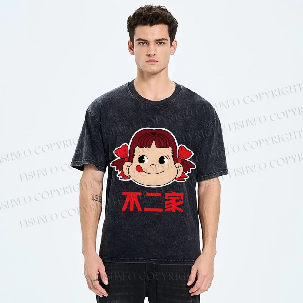 Unisex Fujiya Girl Printed Washed Tee