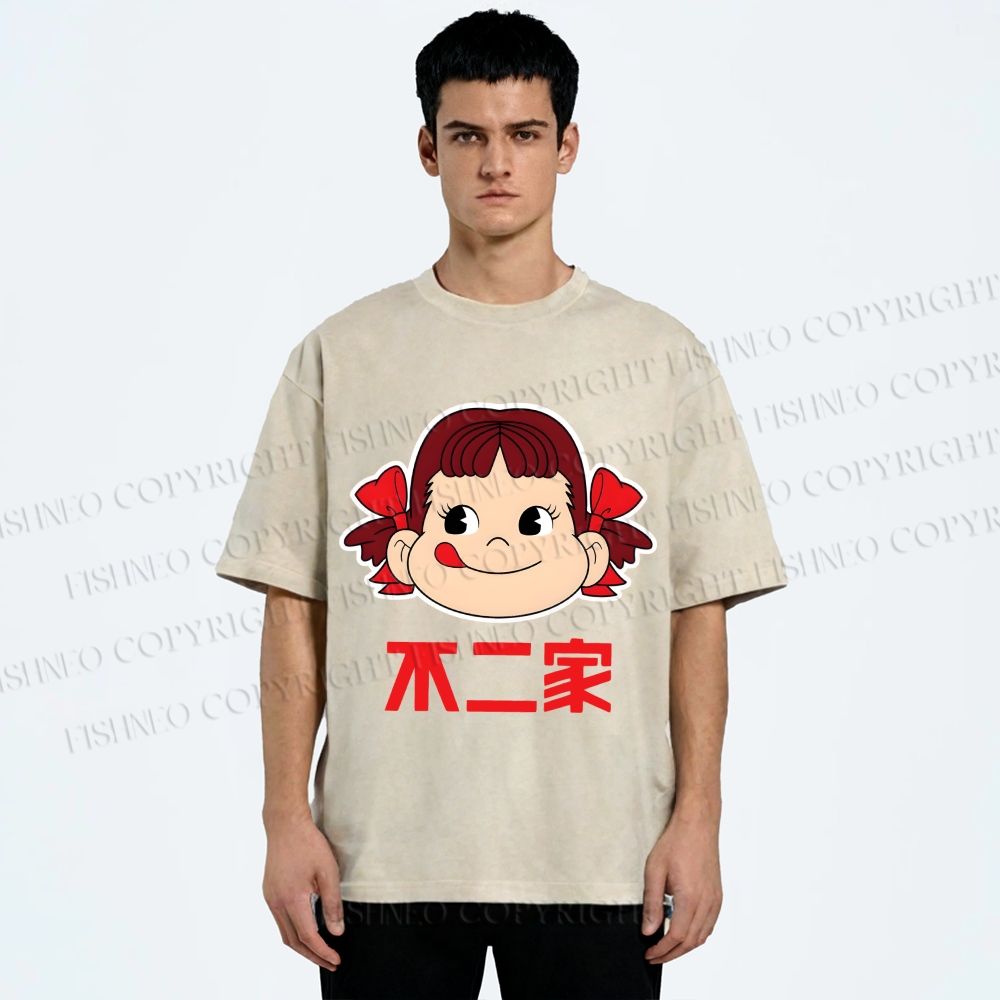 Unisex Fujiya Girl Printed Washed Tee