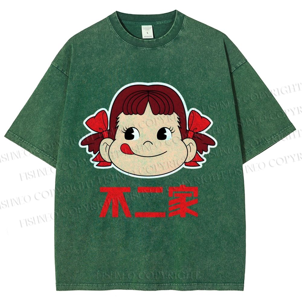 Unisex Fujiya Girl Printed Washed Tee