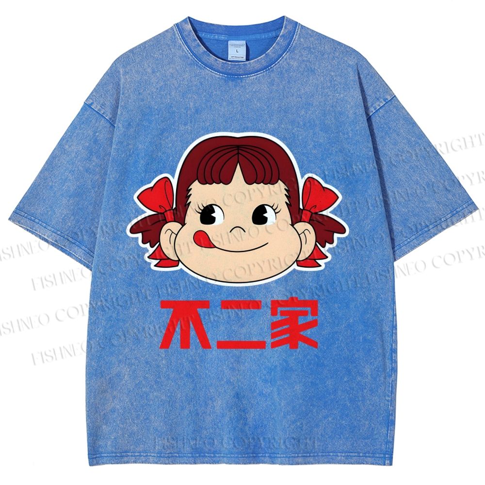 Unisex Fujiya Girl Printed Washed Tee