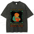 Unisex Funny Pumpkin Man Shifting Into Spooky Mode Printed Washed Tee