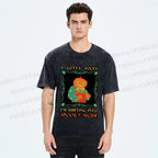 Unisex Funny Pumpkin Man Shifting Into Spooky Mode Printed Washed Tee