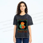 Unisex Funny Pumpkin Man Shifting Into Spooky Mode Printed Washed Tee