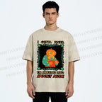 Unisex Funny Pumpkin Man Shifting Into Spooky Mode Printed Washed Tee